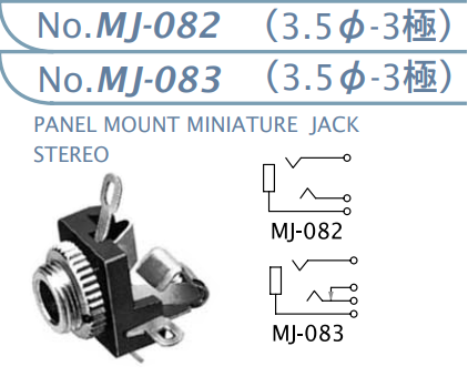 【MJ-082】マル信無線電機  3.5φ×3極 プラグ/ジャック