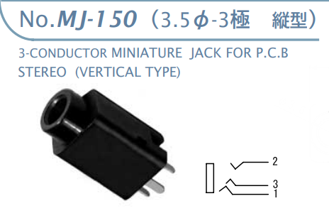 【MJ-150】マル信無線電機  3.5φ×3極 プラグ/ジャック