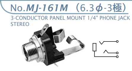 【MJ-161M】マル信無線電機  6.3φ×3極 プラグ/ジャック