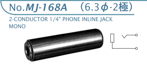 【MJ-168A】マル信無線電機  6.3φ×2極 プラグ/ジャック