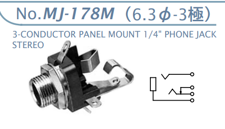 【MJ-178M】マル信無線電機  6.3φ×3極 プラグ/ジャック