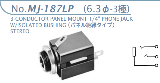 【MJ-187LP】マル信無線電機  6.3φ×3極 プラグ/ジャック