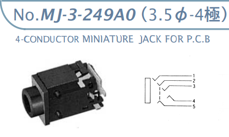 【MJ-3-249A0】マル信無線電機  3.5φ×4極 プラグ/ジャック