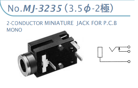 【MJ-3235】マル信無線電機  3.5φ×2極 プラグ/ジャック