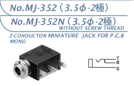 【MJ-352N】マル信無線電機  3.5φ×2極 プラグ/ジャック