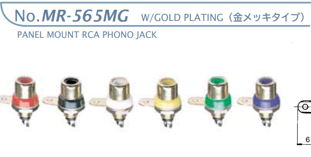 【MR-565MG-R0】マル信無線電機  RCAジャック 赤 金メッキ