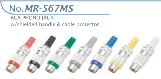 【MR-567MS-GY4】マル信無線電機  RCAジャック ジャバラタイプ灰