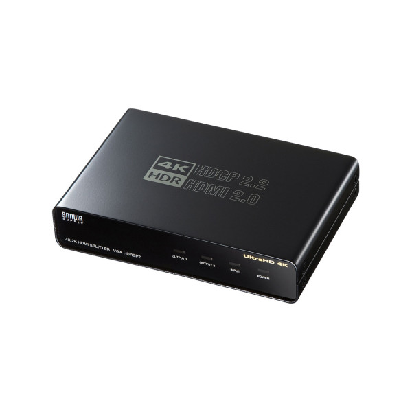 【VGA-HDRSP2】サンワサプライ　4K/60Hz・HDR対応HDMI分配器(2分配）