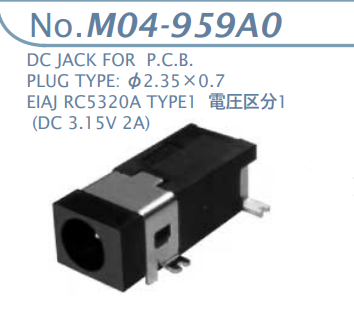 【M04-959A0】マル信無線電機 DCプラグジャック 電圧区分1