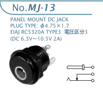 【MJ-13】マル信無線電機 DCプラグジャック 電圧区分3