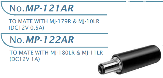 【MP-121AR】マル信無線電機 DCプラグジャック 電圧区分その他