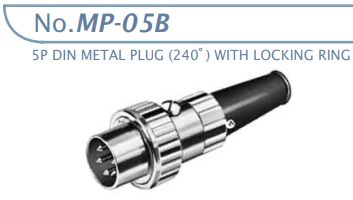 【MP-05B】マル信無線電機 5P メタルDINプラグ 240°ロック式